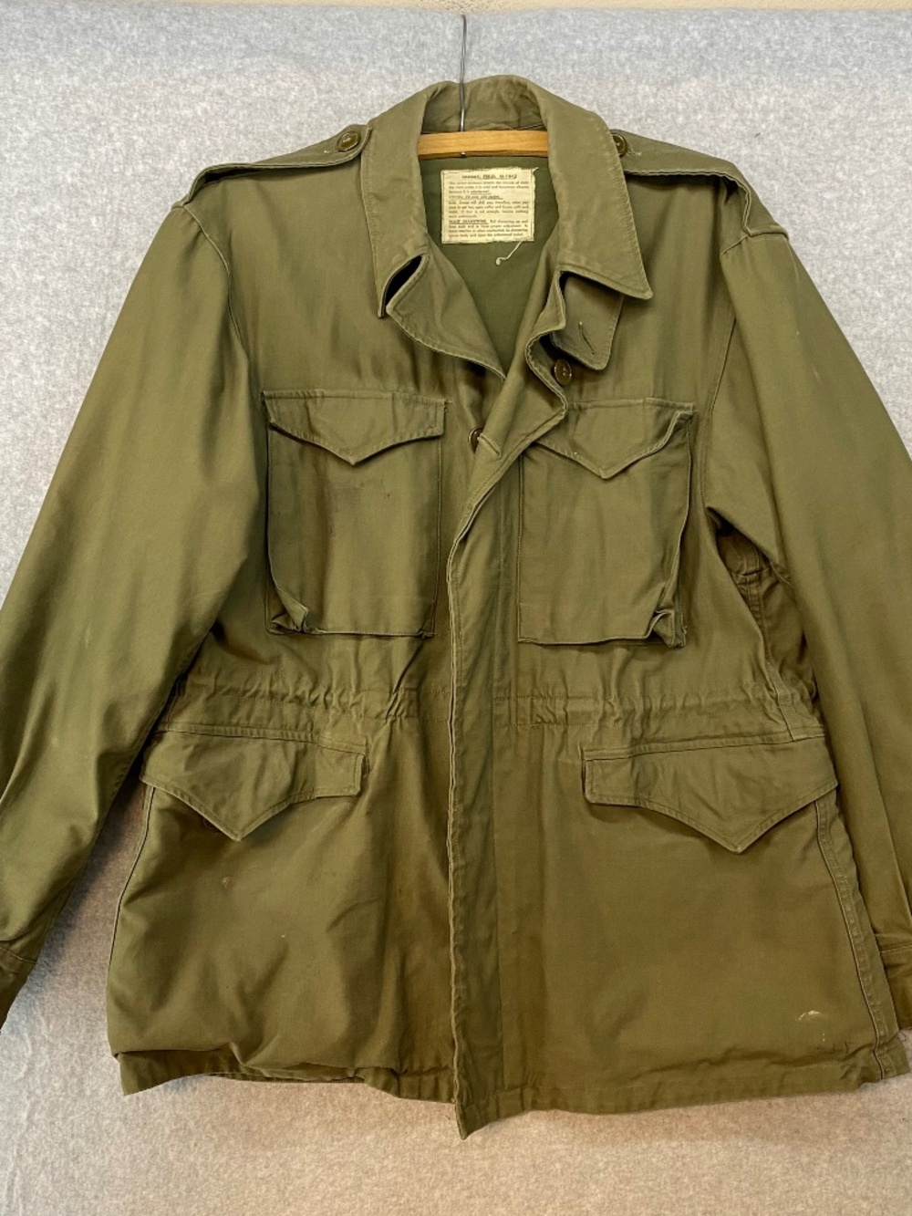 WWII US Army M-1943 Field Jacket 38R Original Combat Jacket  War Vintage